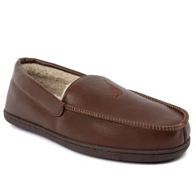 Nautica Mens Faux-fur-lined Slipper In Brown