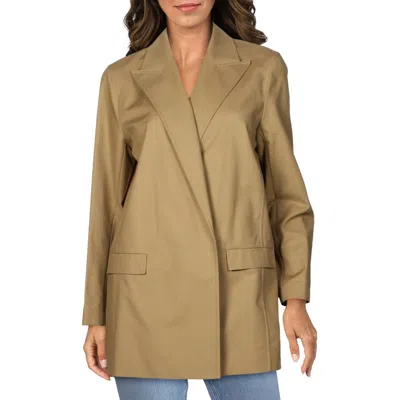 Lafayette 148 Elijah Womens Notch Collar Open Front Jacket In Green