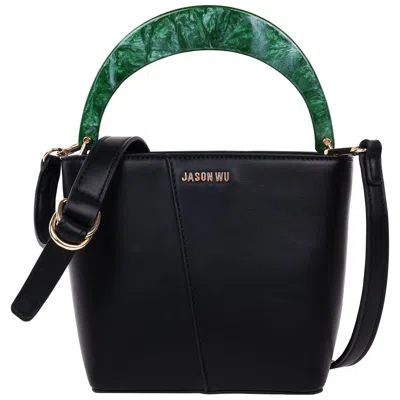 Jason Wu Small Smooth Pu Tote With Acrylic Top Handle In Black