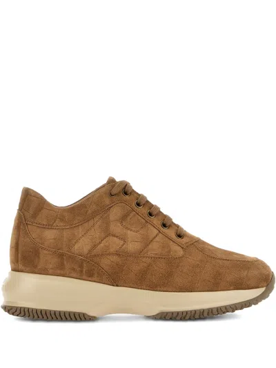 Hogan Interactive Sneakers In Brown