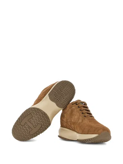 Hogan Interactive Sneakers In Brown