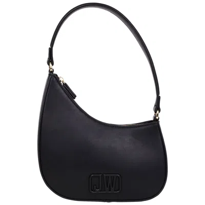 Jason Wu Smooth Pu Shoulder Bag With Tonal 3d Logo In Black