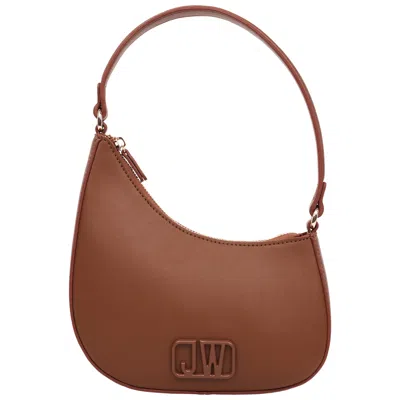 Jason Wu Smooth Pu Shoulder Bag With Tonal 3d Logo In Brown