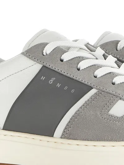 Hogan Smooth And Suede Leather H Tv Sneakers. In White
