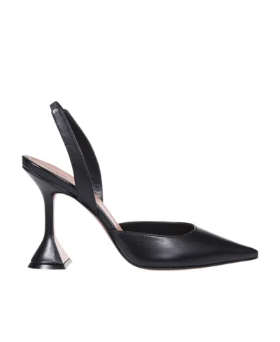 Amina Muaddi Holli 95 Velvet Slingback Pumps In Black