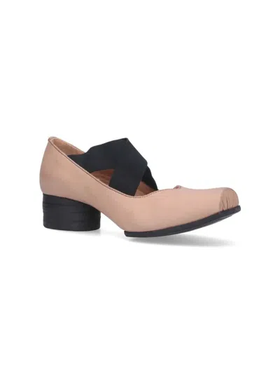 Uma Wang Leather Ballerina Flats With 23 Mm Square Toe In Multi