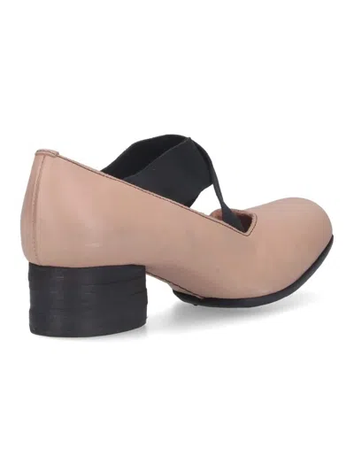 Uma Wang Leather Ballerina Flats With 23 Mm Square Toe In Multi