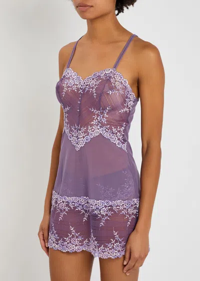 Wacoal Embrace Embroidered Lace Chemise In Purple