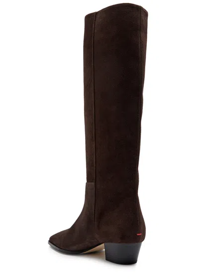 Aeyde 40mm Medea Suede Pointed-toe Boots In Brown