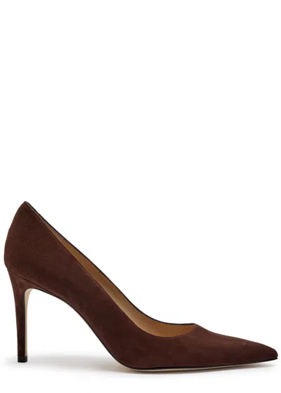 Stuart Weitzman Stuart Power 85 Pointed-toe Pumps In Brown