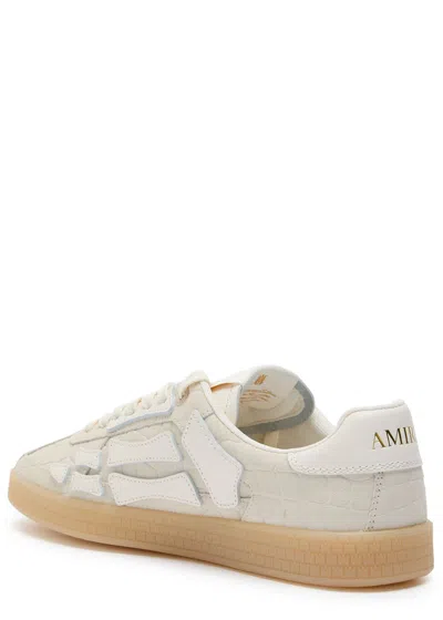Amiri Pacific Bones Crocodile-effect Suede Sneakers In Multi