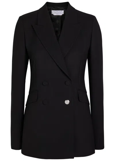 Gabriela Hearst Stephanie Double-breasted Wool Blazer In Black