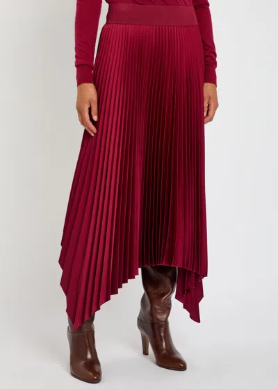 Joseph Pleated Asymmetric-hem Skirt In Brown