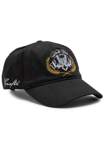 Craftd Yacht Club Embroidered Cotton Cap In Black