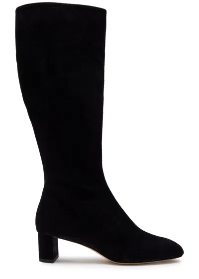 Aeyde Marty 50 Suede Knee-high Boots In Black
