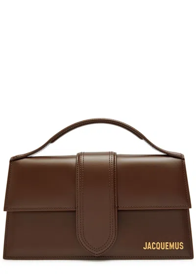 Jacquemus Le Grand Bambino Smoothed Leather Top Handle Bag In Brown