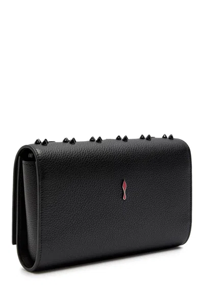 Christian Louboutin Black Clutch Paloma In Calfleather And Spikes Loubinthesky In Black