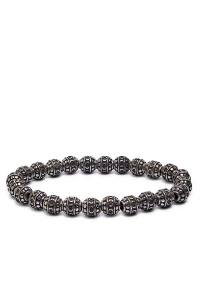 Craftd Mosaic Beaded Rhodium-plated Bracelet In Silver
