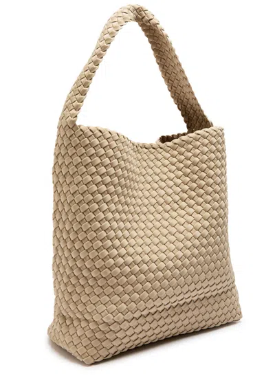Naghedi Medium Nomad Woven Design Shoulder Bag In Sand