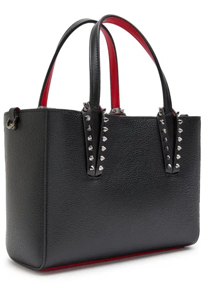 Christian Louboutin Cabata Mini Tote Bag In Leather With Spikes In Black