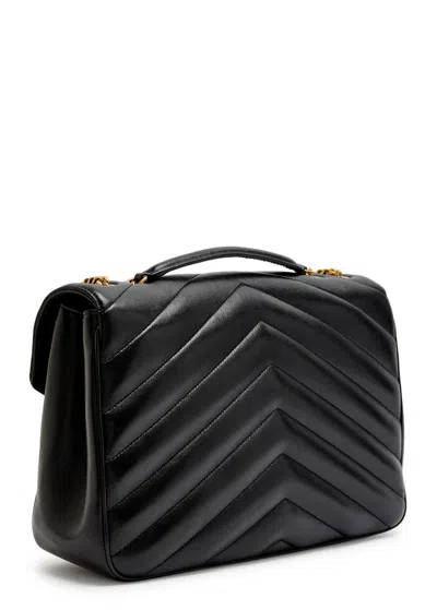 Saint Laurent Loulou Large Quilted Leather Shoulder Bag In Black