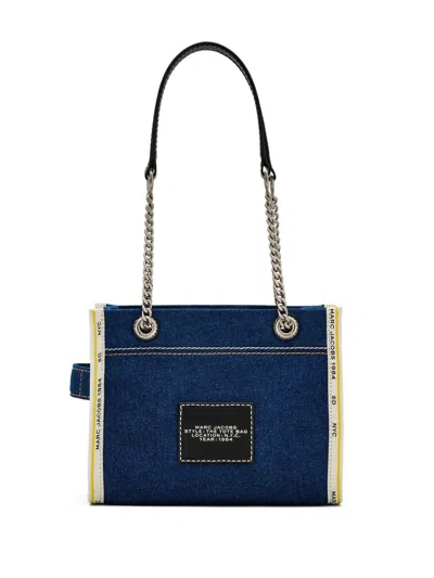 Marc Jacobs The Denim Chain Small Tote Bag Dark Wash In Blue