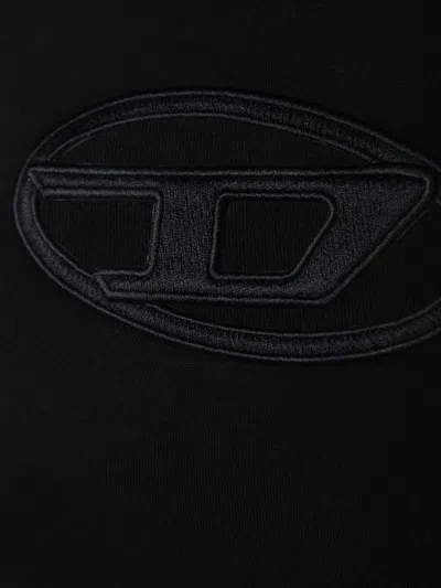 Diesel Black Stretch Cotton T-angie T-shirt In Black