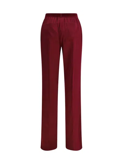 Tom Ford Fuchsia Pants With Elastic Waist With Logo Lettering In Silk Stretch Woman In Purple