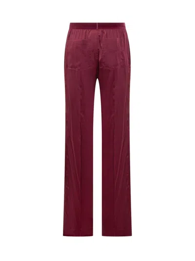 Tom Ford Fuchsia Pants With Elastic Waist With Logo Lettering In Silk Stretch Woman In Purple