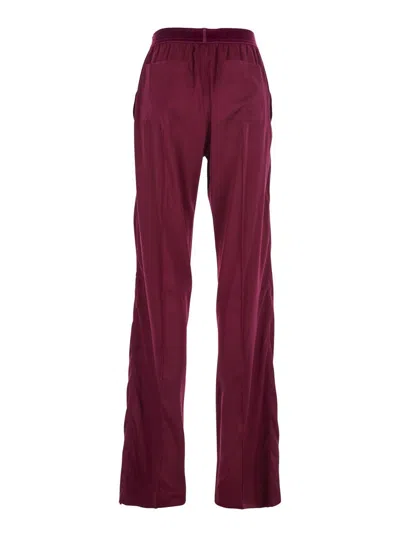 Tom Ford Fuchsia Pants With Elastic Waist With Logo Lettering In Silk Stretch Woman In Purple