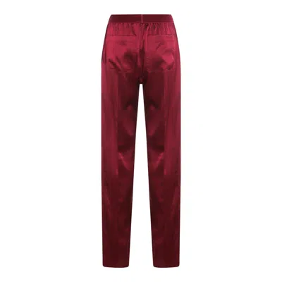 Tom Ford Fuchsia Pants With Elastic Waist With Logo Lettering In Silk Stretch Woman In Purple