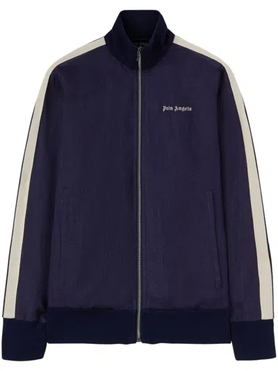 Palm Angels Man Jacket Navy Size L Linen In Blue