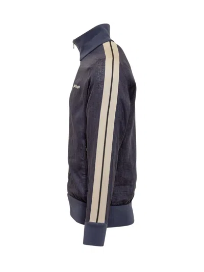 Palm Angels Man Jacket Navy Size L Linen In Blue
