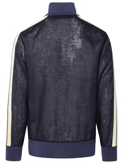 Palm Angels Man Jacket Navy Size L Linen In Blue