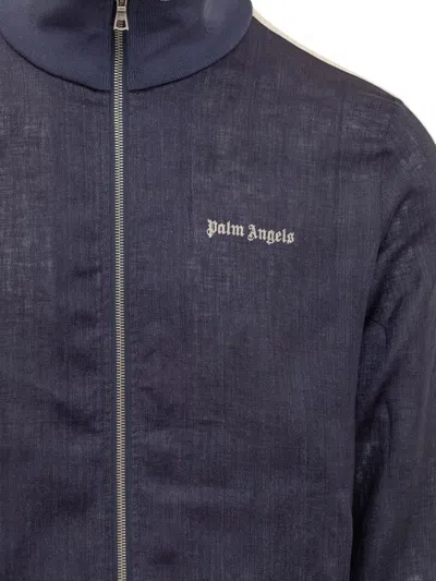 Palm Angels Man Jacket Navy Size L Linen In Blue