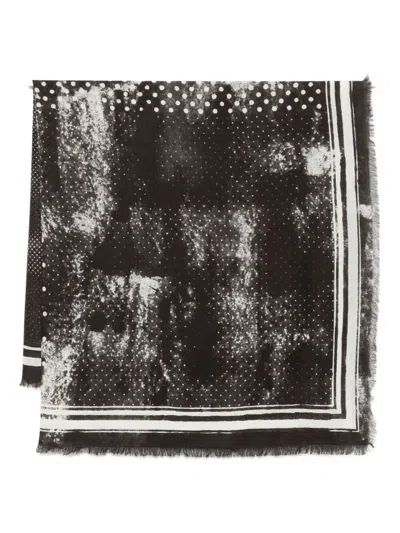 Destin Polka Dot Scarf "jil Quadra" In Brown