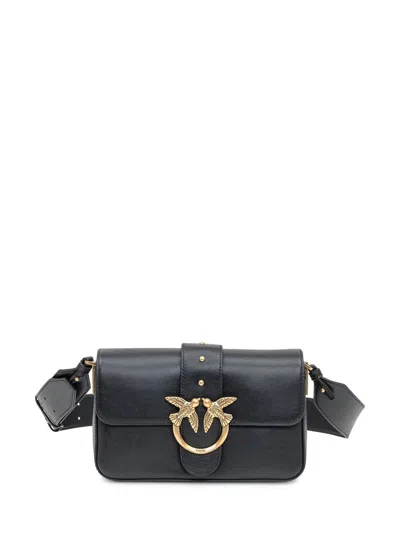 Pinko Love One Mini Slouchy Fl Pelle In Black
