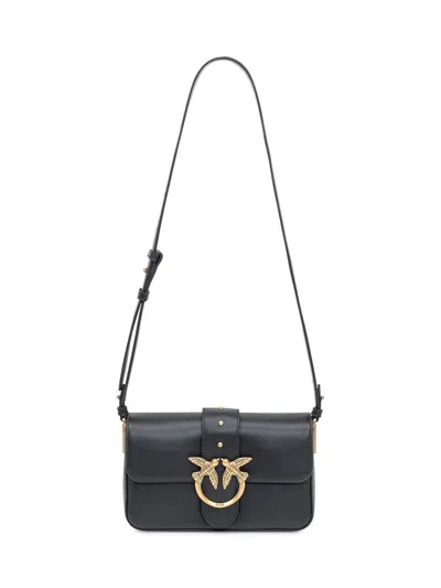 Pinko Love One Mini Slouchy Fl Pelle In Black
