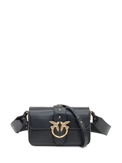 Pinko Love One Mini Slouchy Fl Pelle In Black