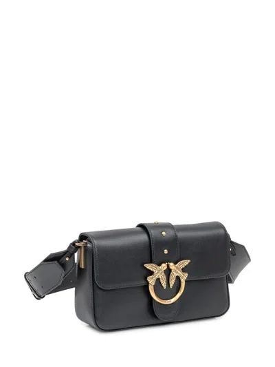 Pinko Love One Mini Slouchy Fl Pelle In Black