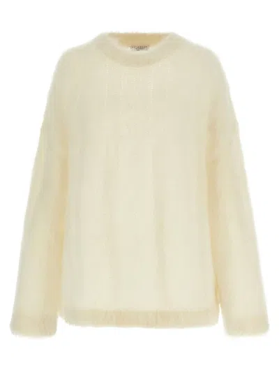 Brunello Cucinelli Mohair Silk Sweater Sweaters And Cardigans White In Neutral