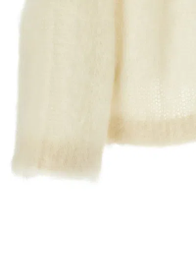 Brunello Cucinelli Mohair Silk Sweater Sweaters And Cardigans White In Neutral