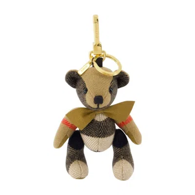 Burberry Thomas Bear Key Ring With Check Pattern In Brown