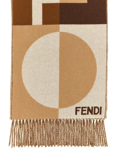 Fendi Cashmere Wool Scarf Scarves And Foulards Brown In Multi