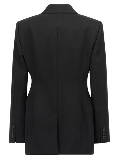 Givenchy Double-breasted Faille-trimmed Grain De Poudre Wool Blazer In Black