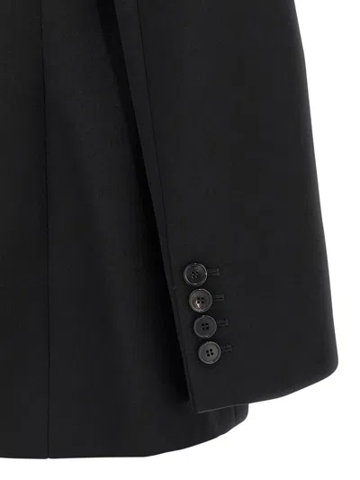 Givenchy Double-breasted Faille-trimmed Grain De Poudre Wool Blazer In Black