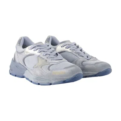 Golden Goose Running Dad New Net And Suede Upper Nabuk Star And Heel Suede Star Sneakers Blue In Gray