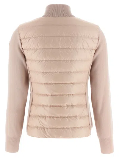 Moncler Two-material Cardigan Sweaters And Cardigans Pink In Pink