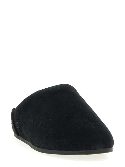 Ugg Slip On Suede Flat Sole Slippers In Black