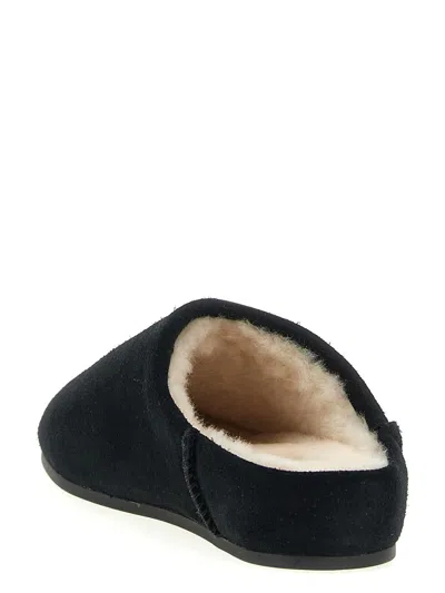 Ugg Slip On Suede Flat Sole Slippers In Black